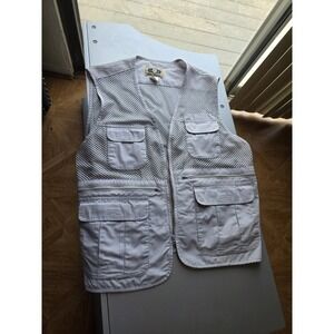 Fantastic Mesh Utility Fishing Vest Men  XL Beige Multi Pocket Outdoor Travel